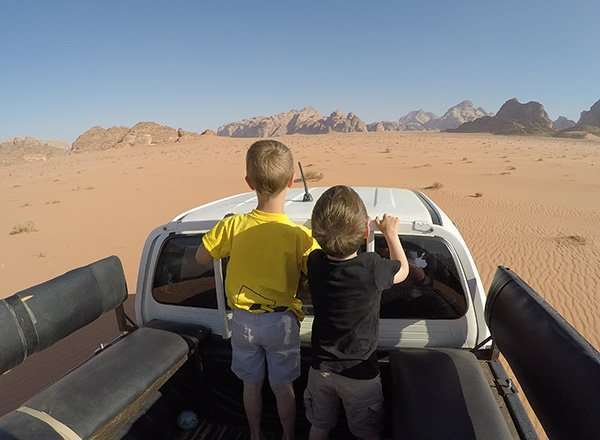 Wadi Rum Jeep Tour in Jordan with kids