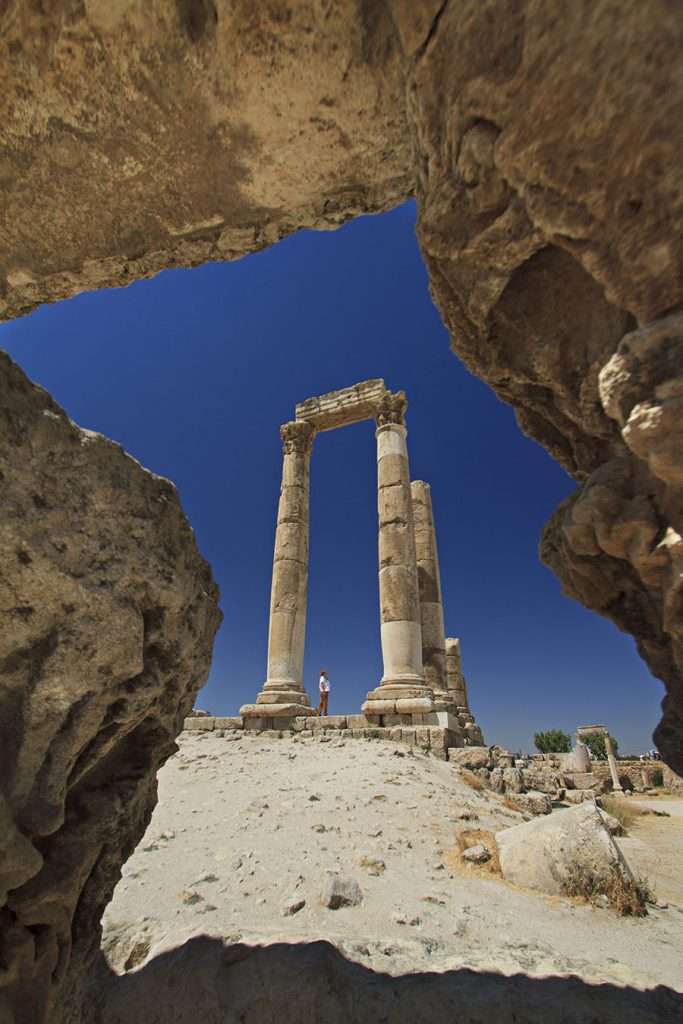 Instagrammable Places Jordan Amman Citadel framed in Rocks