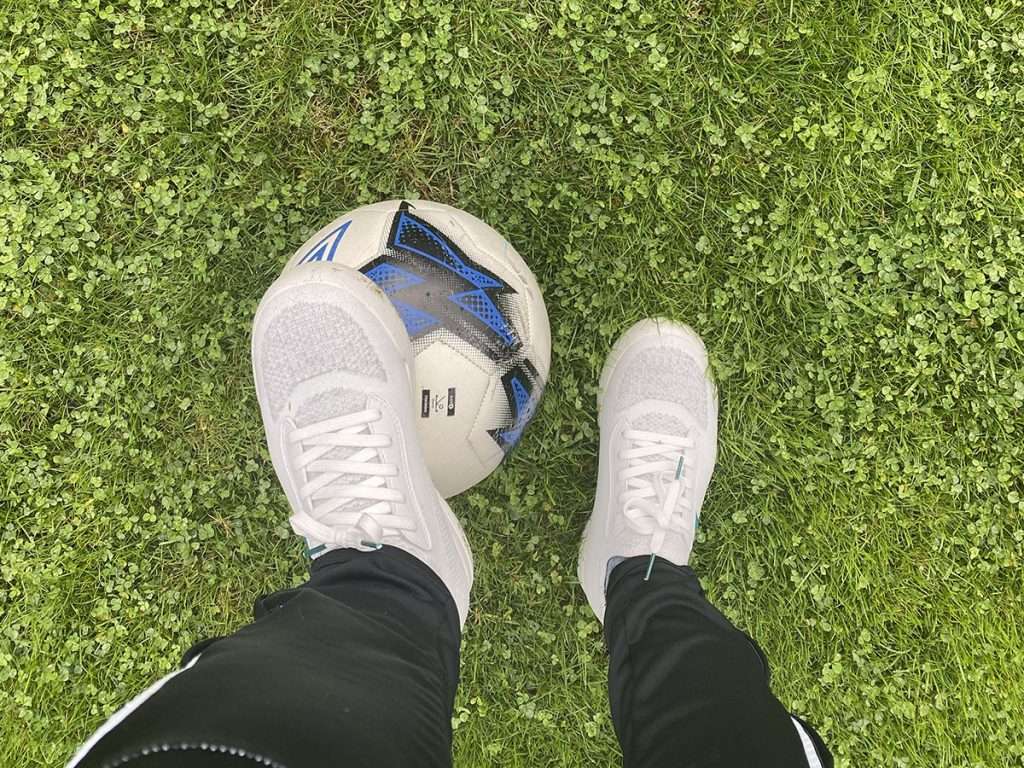 playing soccer in vessi
