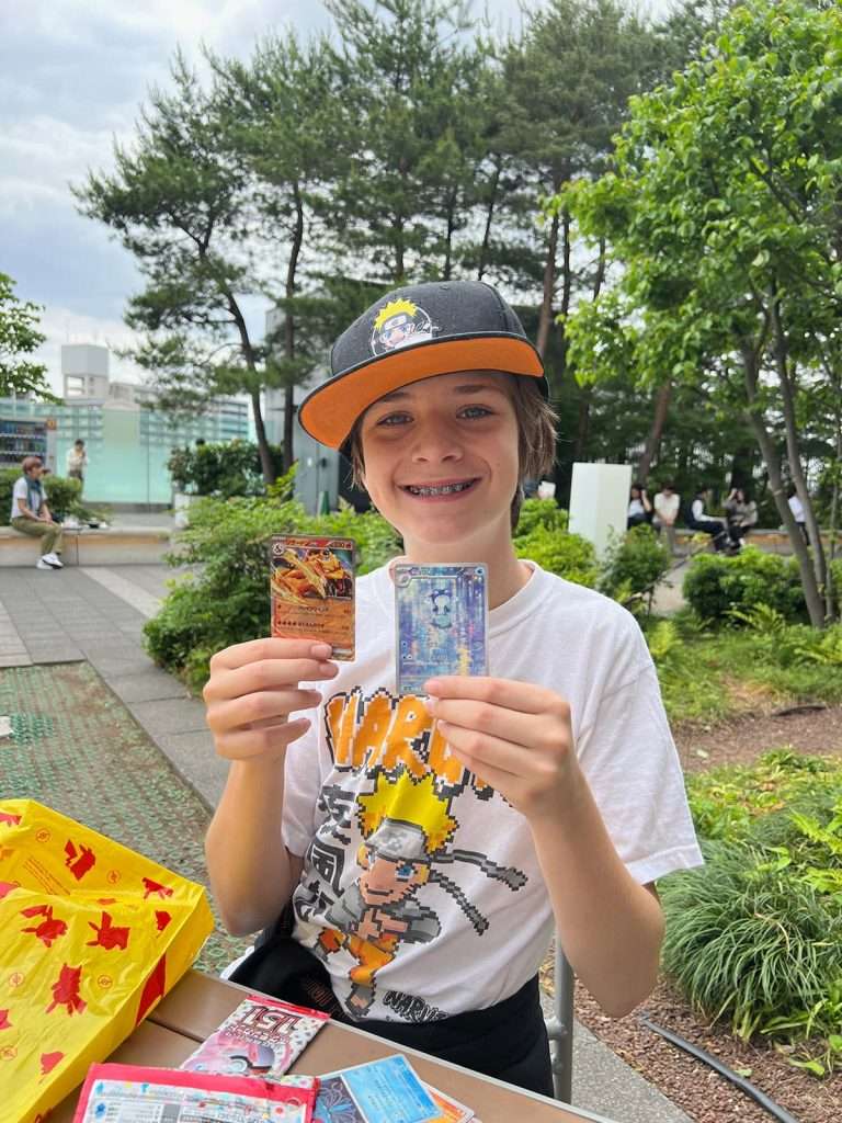buying cards at Skytree tokyo