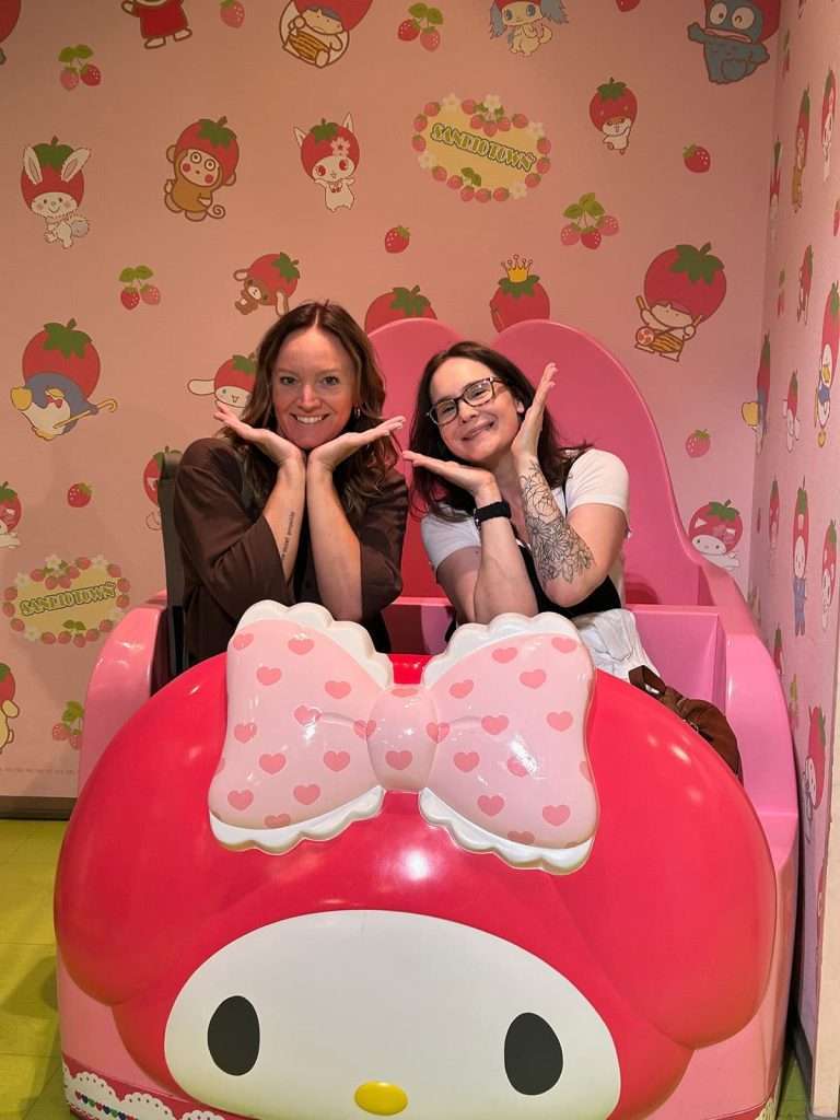 moms having fun at sanrioland
