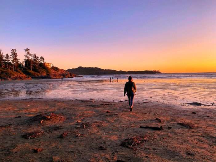 Tofino beach at sunset