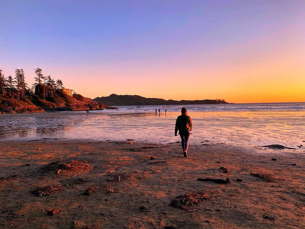 Tofino beach at sunset