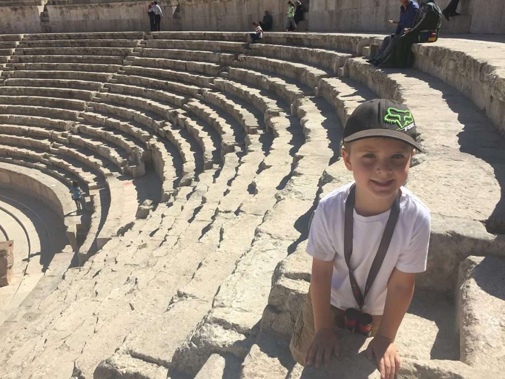 Amman Roman Theatre with 5 year old Mattias