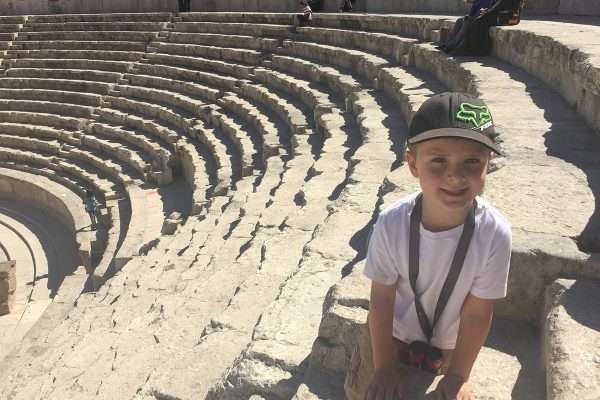 Amman Roman Theatre with 5 year old Mattias