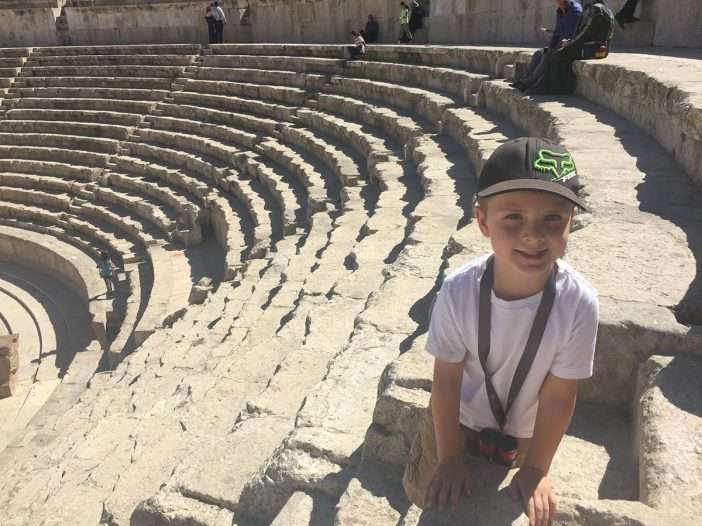 Amman Roman Theatre with 5 year old Mattias