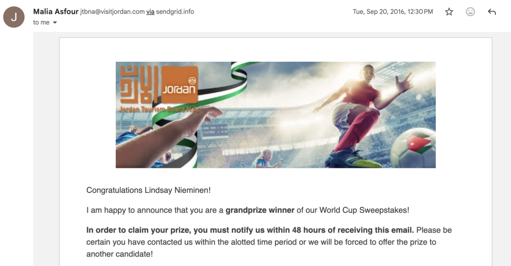 Jordan tourism board contest