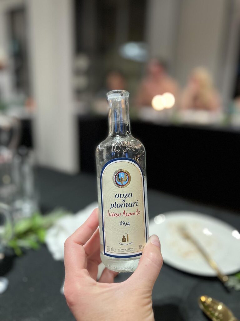 small bottles of ouzo