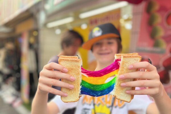 tokyo japan rainbow cheese with kid