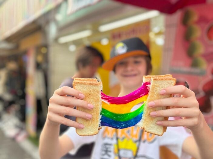tokyo japan rainbow cheese with kid
