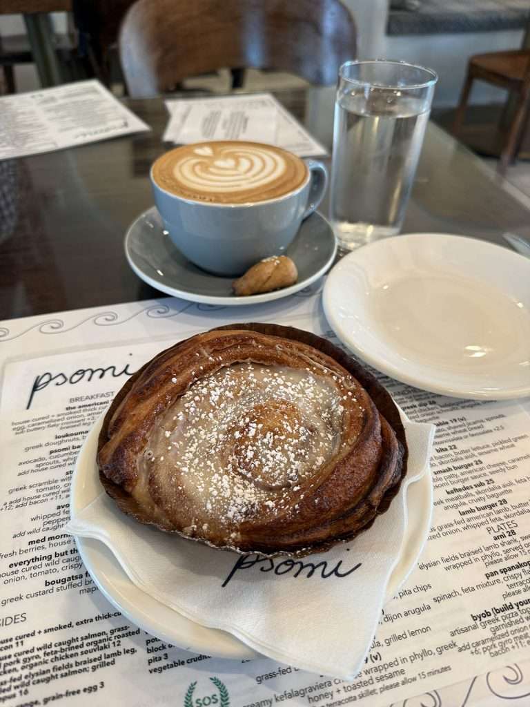 Psomi pastries and coffee