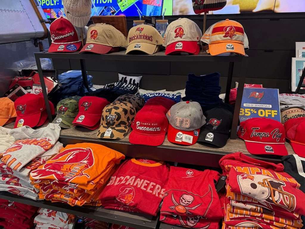 Tampa Bay Bucs gear from the Tampa Bay Visitors Center