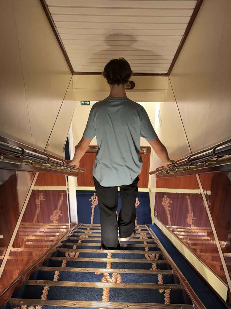 Stairs to the bottom deck