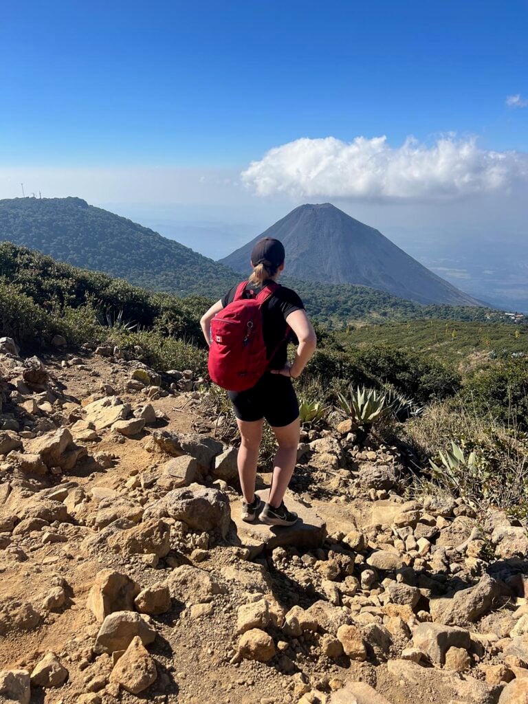 climbing the volcano in el salvador