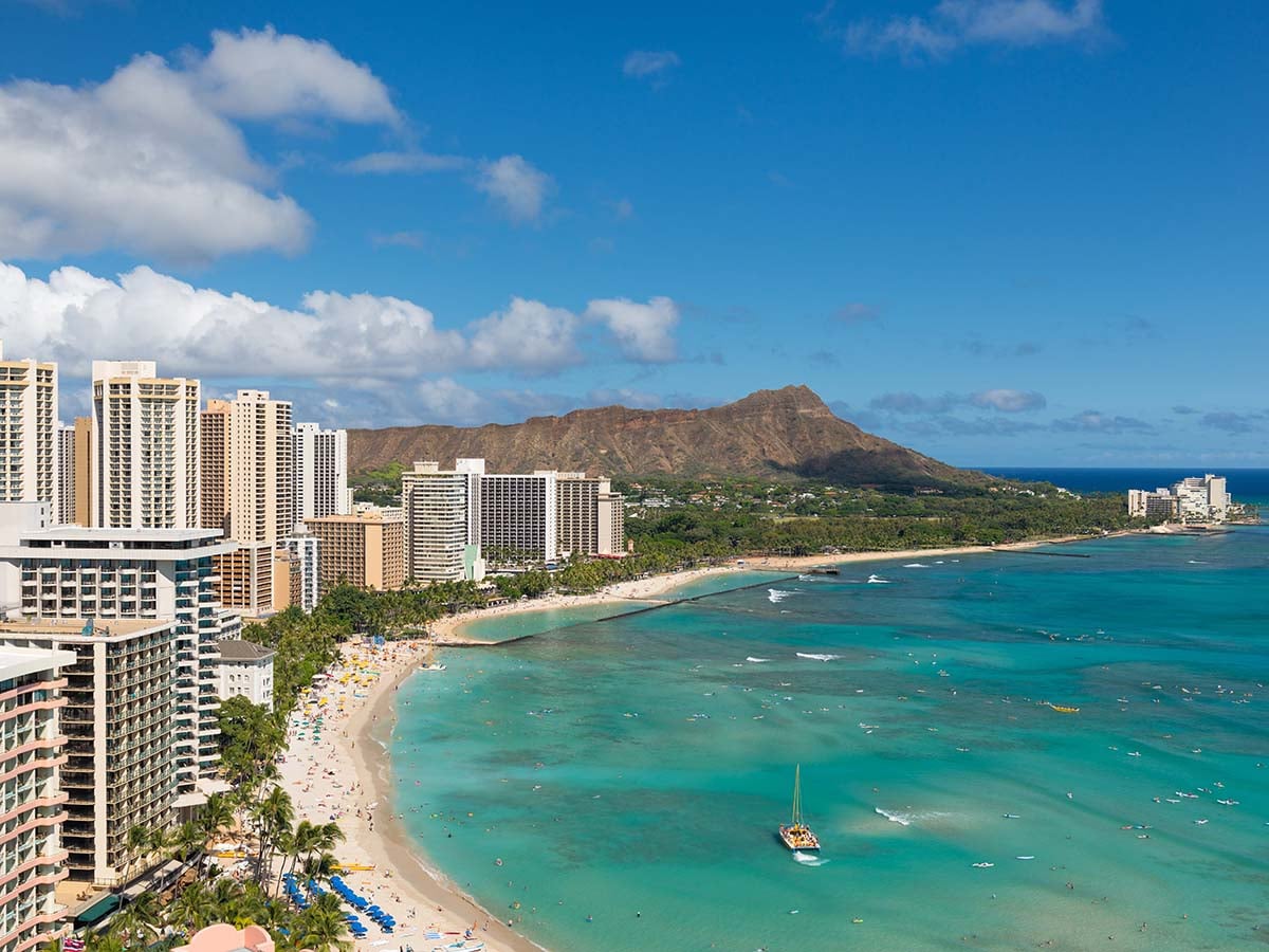 Waikiki beach from above